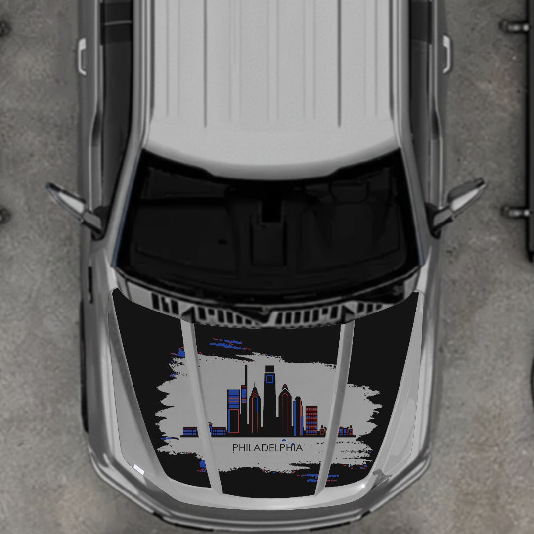 Hood Panel Decal/Sticker - Philadelphia - Cut Graphic Kit - For Ford F-150 2020-2026 - Premium Vinyl