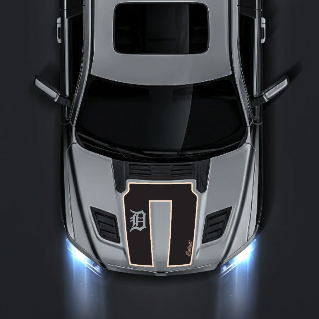 Hood Panel Decal/Sticker - Detroit Street - Cut - Border Graphic Kit - For Dodge RAM 1500 2019-2025 - Premium Vinyl