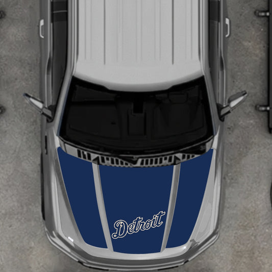 Hood Panel Decal/Sticker - Detroit Blue Graphic Kit - For Ford F-150 2020-2026 - Premium Vinyl