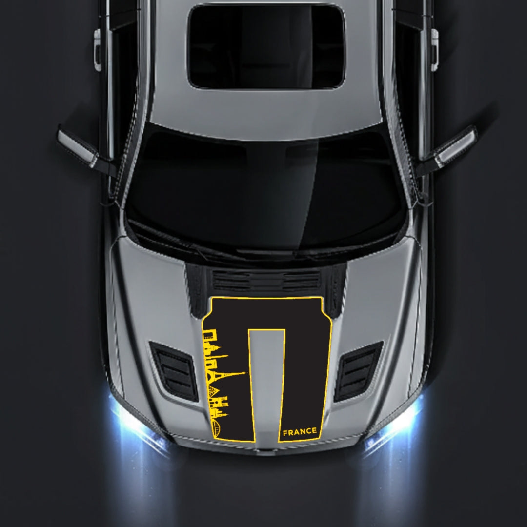 Hood Panel Decal/Sticker - France Skyline - Border Graphic Kit - For Dodge RAM 1500 2019-2025 - Premium Vinyl