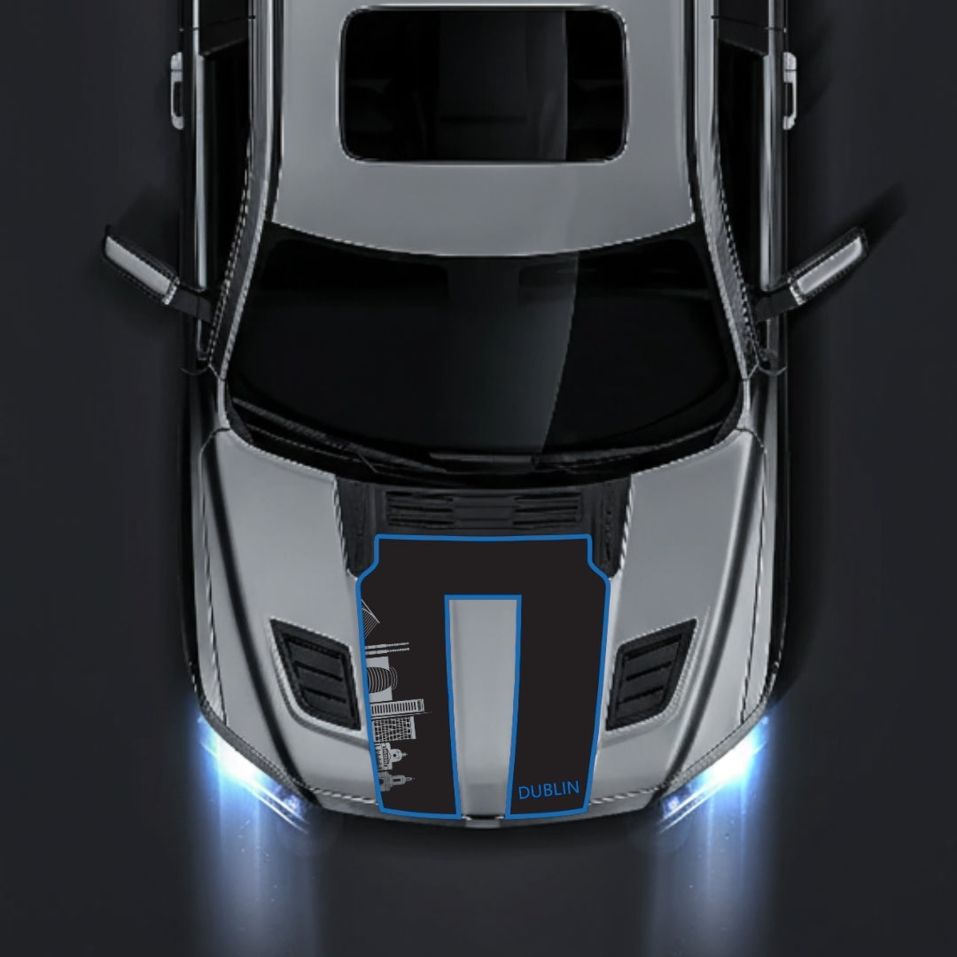 Performance Hood Panel Decal/Sticker - Dublin Skyline - Cut - Border Graphic Kit - For Dodge RAM 1500 2019-2025 - Premium Vinyl