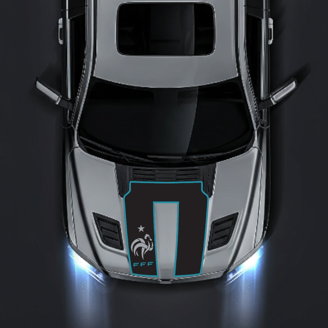 Hood Panel Decal/Sticker - French Football Federation Logo - Border Graphic Kit - For Dodge RAM 1500 2019-2025 - Premium Vinyl