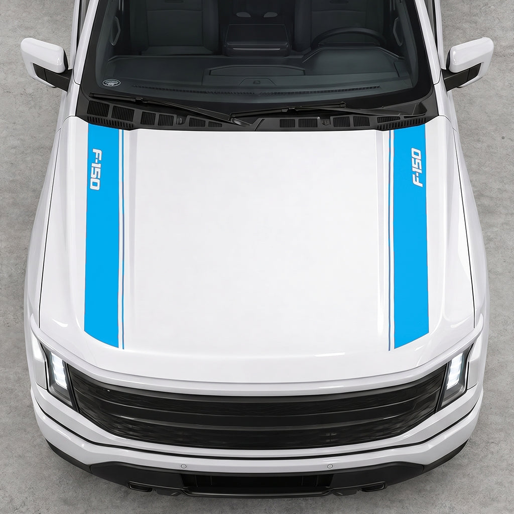 Hood Panel Decal/Sticker - Double Side Solid F150 Graphic Decal Graphic Kit - For Ford F-150 2015-2020 - Premium Vinyl