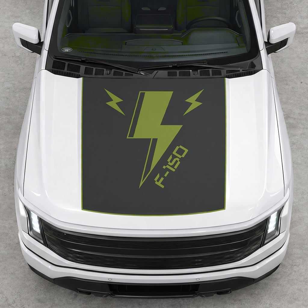 Hood Panel Decal/Sticker - Triple Electric Graphic Decal Graphic Kit - For FORD F-150 2015-2020 - Premium Vinyl
