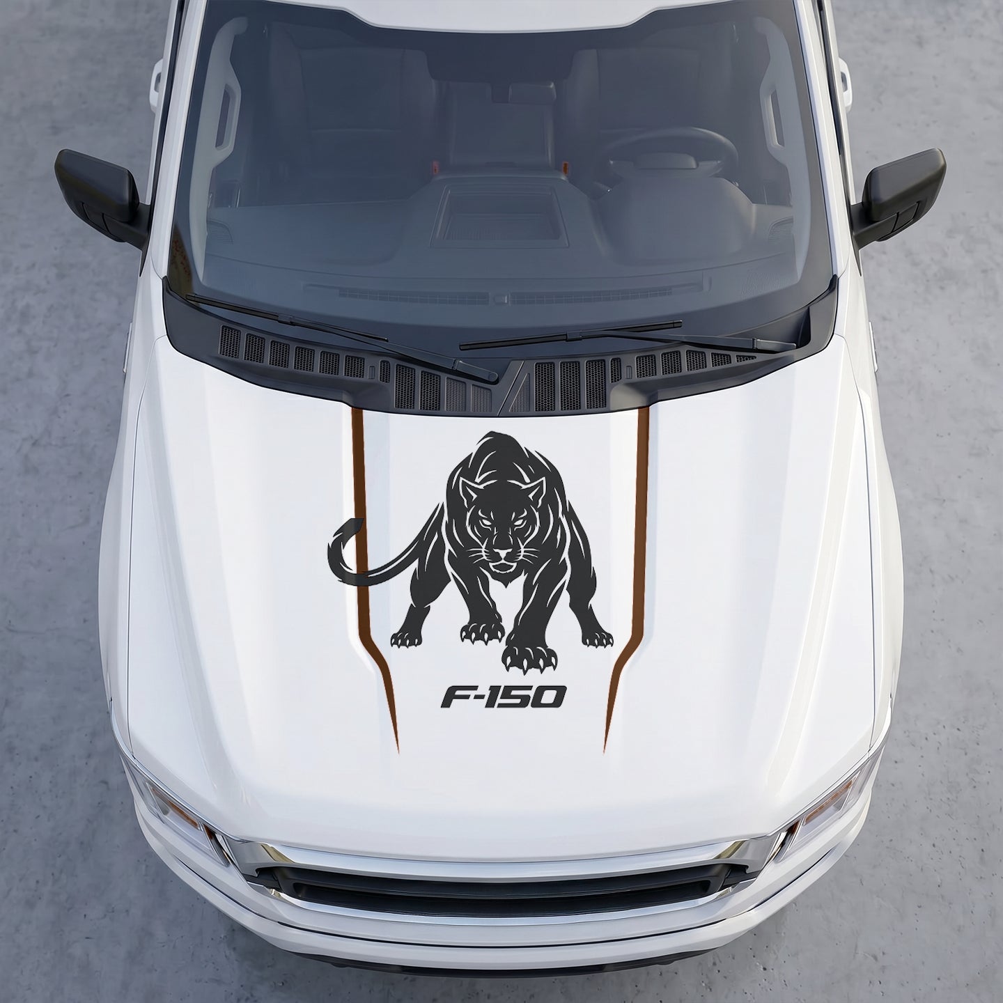 Hood Panel Decal/Sticker - Stalking Black Panther Hood Decal – Aggressive Cougar Wildcat Graphic Vinyl Sticker Graphic Kit - For Ford F-150 F150 2015-2020 - Premium Vinyl