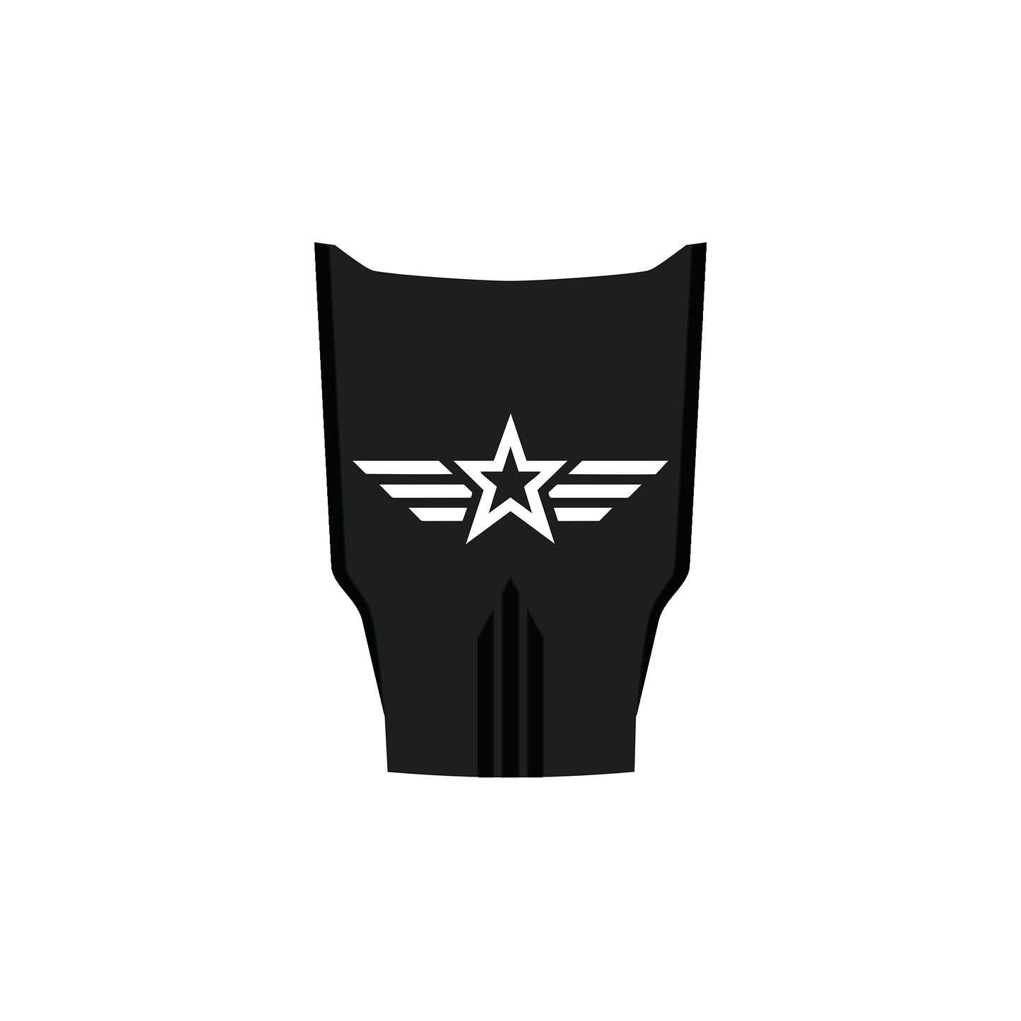 Hood Panel Decal/Sticker - Military Star & Wings Hood Decal – Tactical Aviation Emblem Vinyl Wrap with Center Hash Stripes Graphic Kit - For Ford F-150 F150 2015-2020 - Premium Vinyl