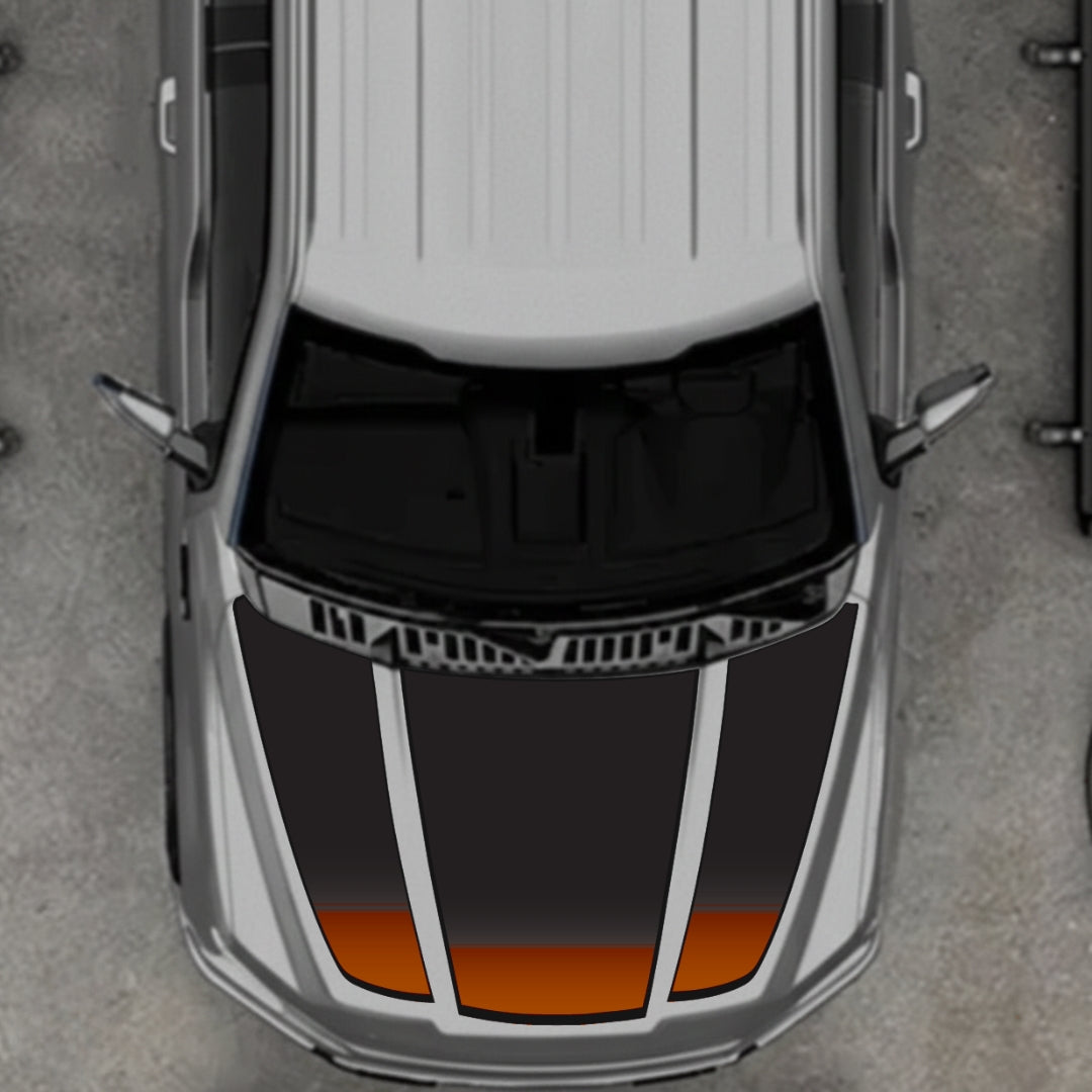 Hood Panel Decal/Sticker - Shades - Border Graphic Kit - For Ford F-150 2020-2026 - Premium Vinyl