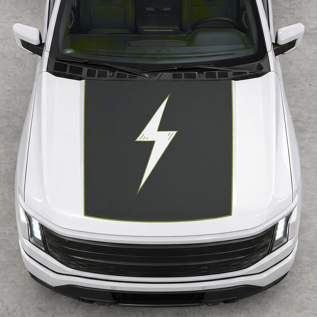 Hood Panel Decal/Sticker - Electric Graphic Decal Graphic Kit - For FORD F-150 2015-2020 - Premium Vinyl