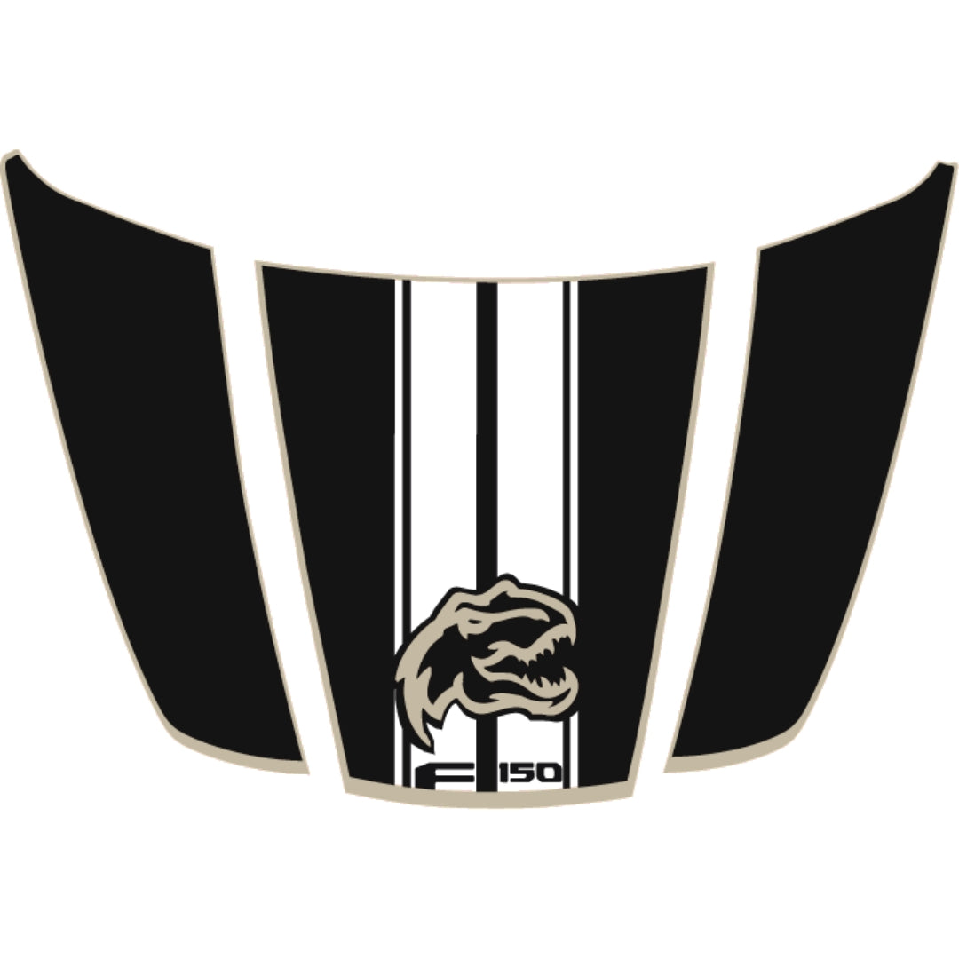 Hood Panel Decal/Sticker - Rex - Cut - Border Graphic Kit - For Ford F-150 2020-2026 - Premium Vinyl
