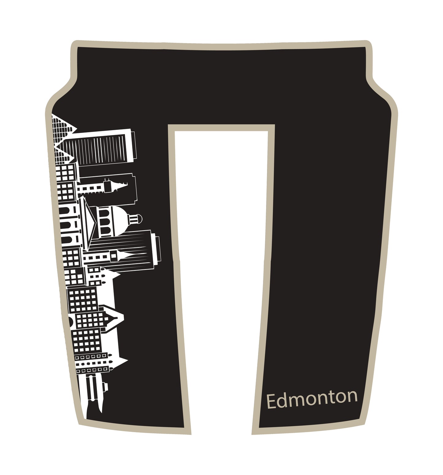 Performance Hood Panel Decal/Sticker - Edmonton Skyline - Cut - Border Graphic Kit - For Dodge RAM 1500 2019-2025 - Premium Vinyl