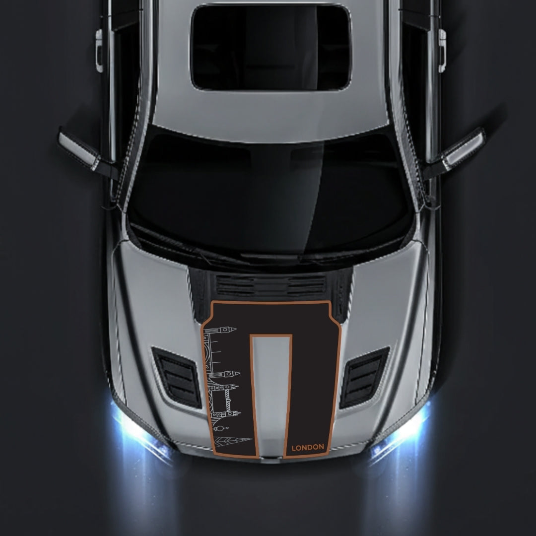 Performance Hood Panel Decal/Sticker - London Skyline - Cut - Border Graphic Kit - For Dodge RAM 1500 2019-2025 - Premium Vinyl