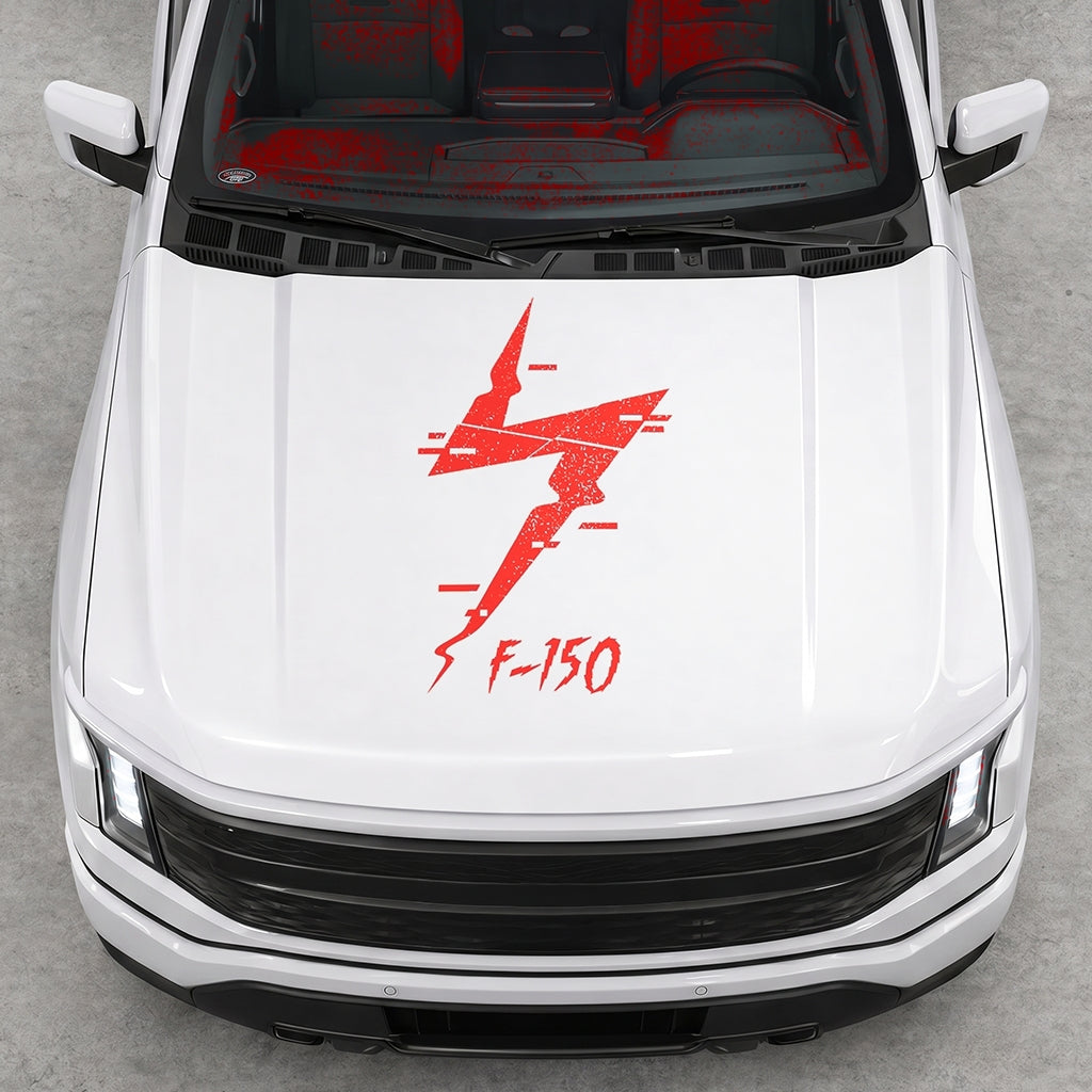 Hood Panel Decal/Sticker - Cut Electric F150 Graphic Decal Graphic Kit - For FORD F-150 2015-2020 - Premium Vinyl