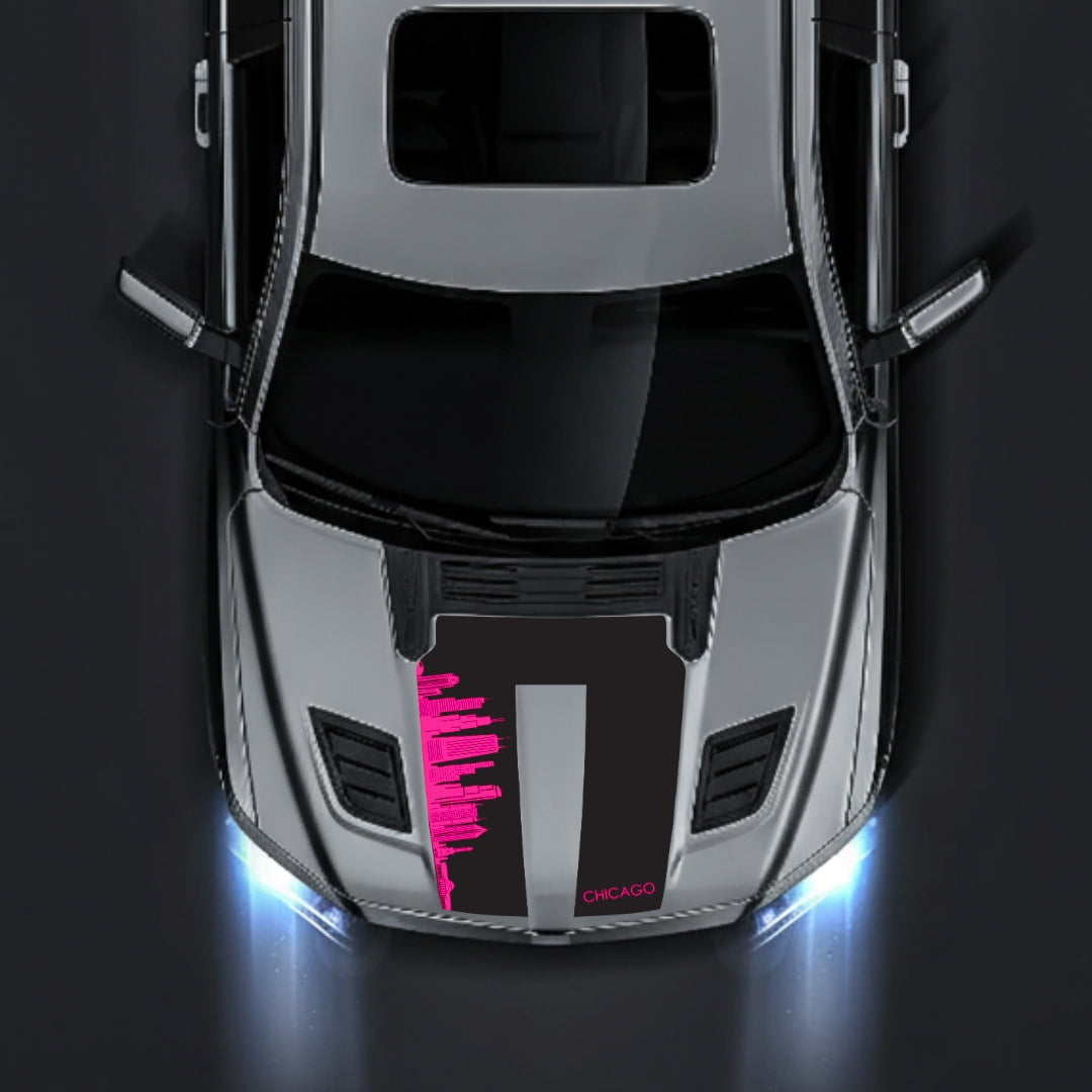 Hood Panel Decal/Sticker - Chicago Skyline Graphic Kit - For Dodge RAM 1500 2019-2025 - Premium Vinyl