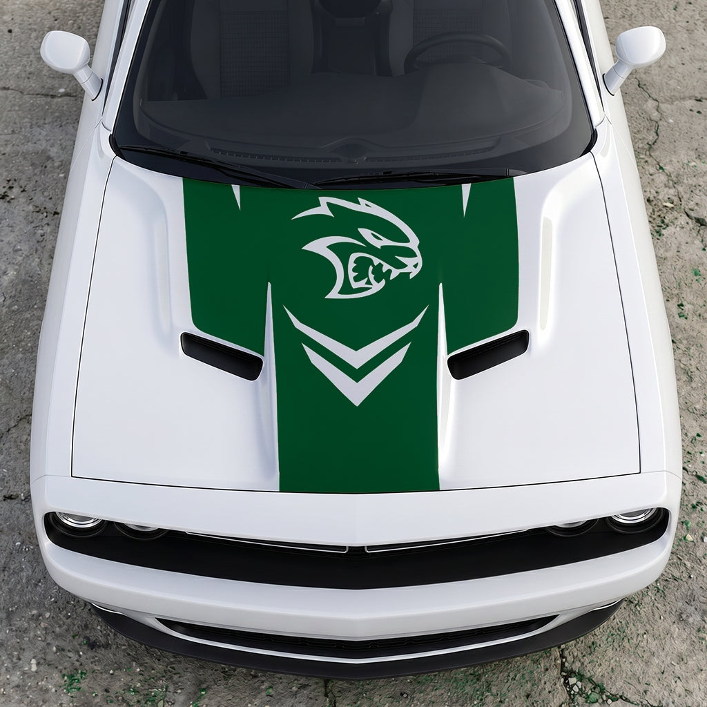 Hood Panel Decal/Sticker - Hellcat Redeye Aggressor - V-Stance Performance Graphic Kit - For Dodge Challenger 2015-2024 - Premium Vinyl