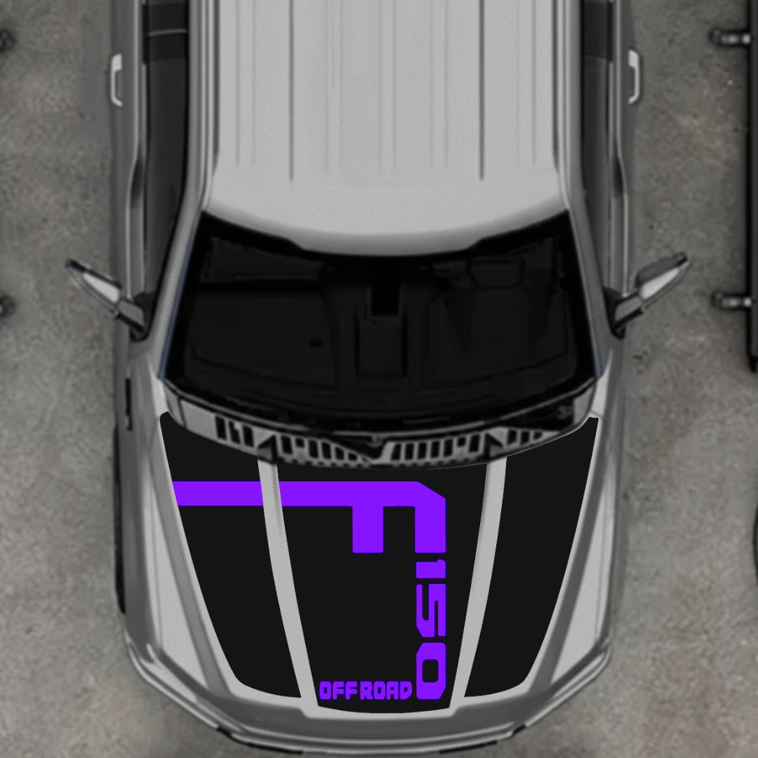 Hood Panel Decal/Sticker - Style 8 Graphic Kit - For Ford F-150 2020-2026 - Premium Vinyl