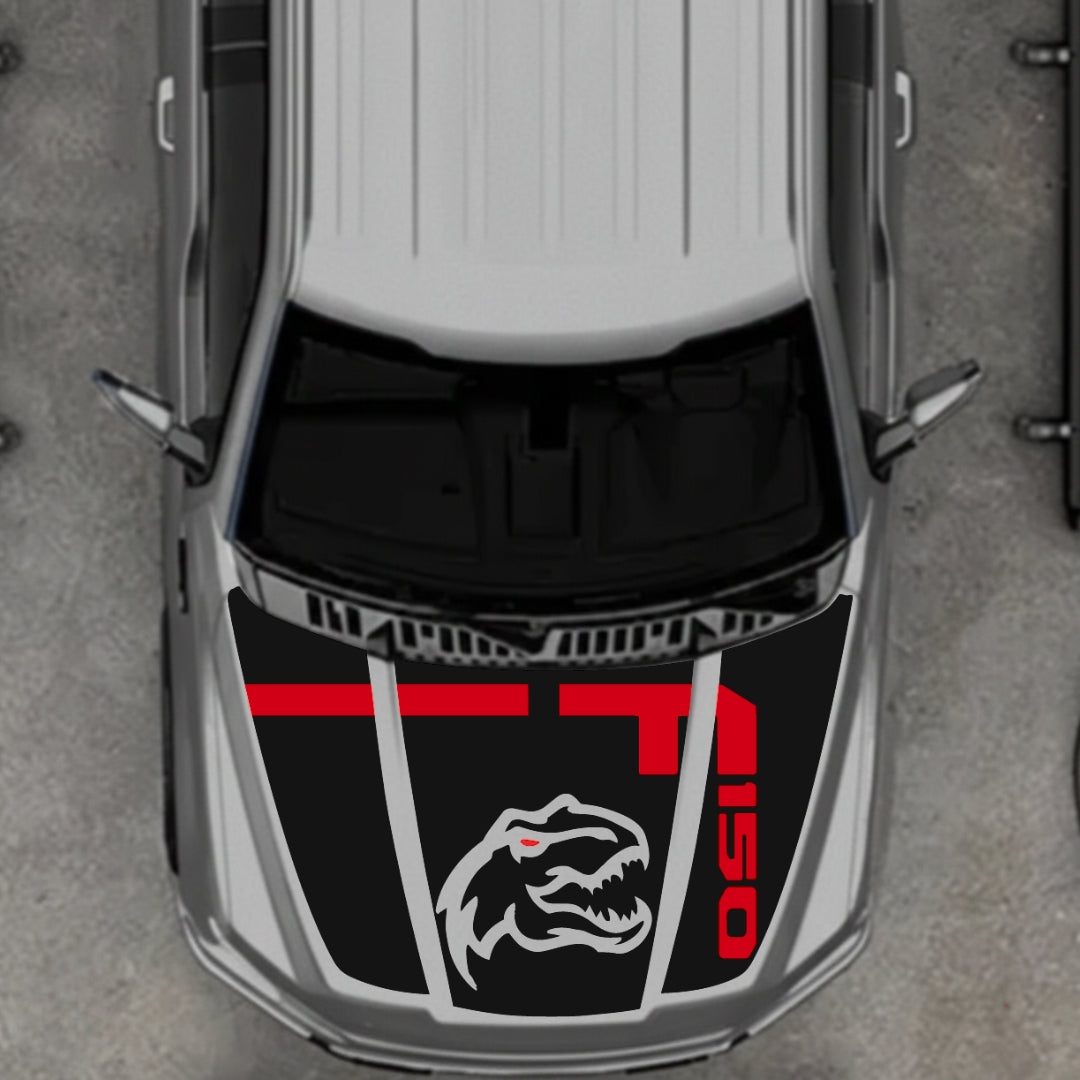 Hood Panel Decal/Sticker - Rex Style 3 Graphic Kit - For Ford F-150 2020-2026 - Premium Vinyl