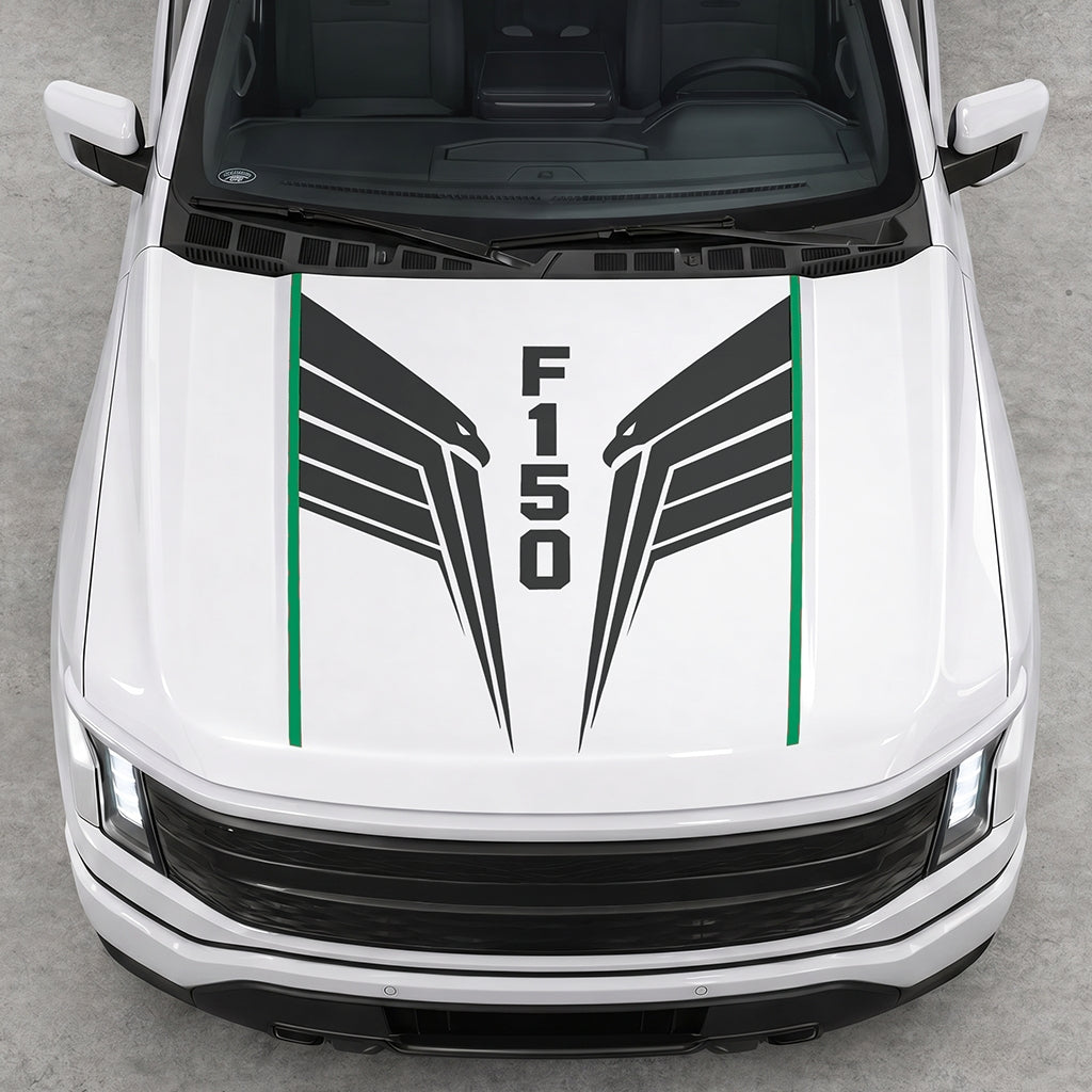 Hood Panel Decal/Sticker - Twin Eagle Wings Graphic Decal Graphic Kit - For Ford F-150 2015-2020 - Premium Vinyl