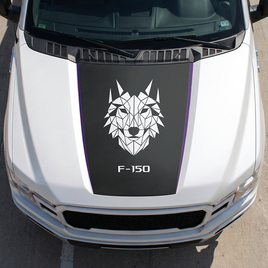 Hood Panel Decal/Sticker - Wolf Head Graphic Decal Graphic Kit - For Ford F-150 2015-2020 - Premium Vinyl