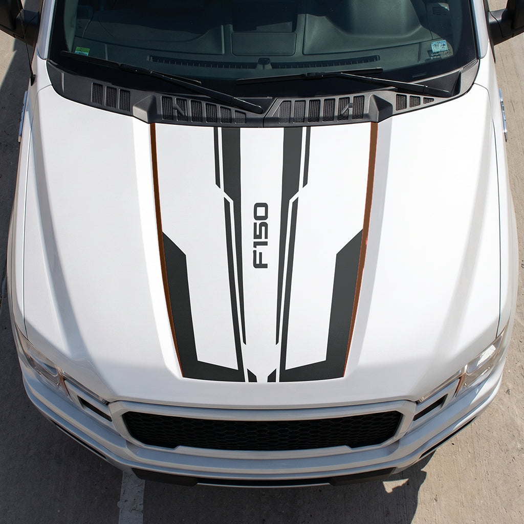 Hood Panel Decal/Sticker - Speed Graphic Decal Graphic Kit - For Ford F-150 2015-2020 - Premium Vinyl