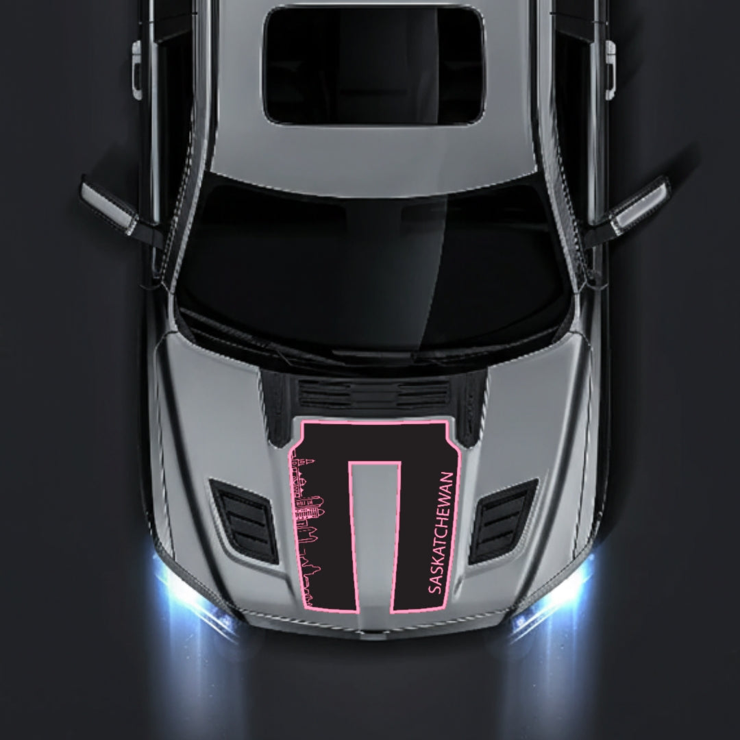 Hood Panel Decal/Sticker - Saskatchewan Skyline - Border Graphic Kit - For Dodge RAM 1500 2019-2025 - Premium Vinyl