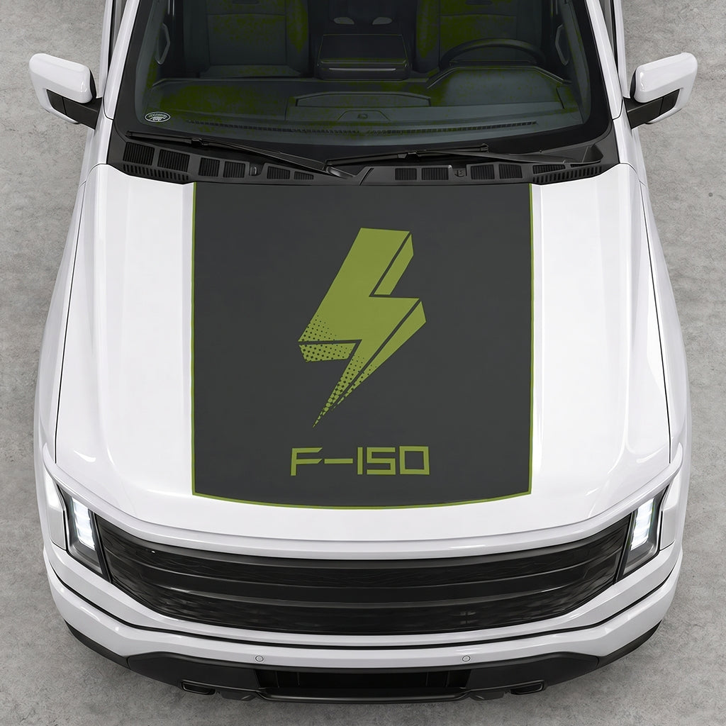 Hood Panel Decal/Sticker - Bold Electric Graphic Decal Graphic Kit - For FORD F-150 2015-2020 - Premium Vinyl