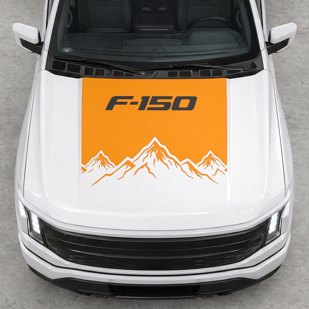 Hood Panel Decal/Sticker - Deep Mountain Graphic Decal Graphic Kit - For Ford F-150 2015-2020 - Premium Vinyl