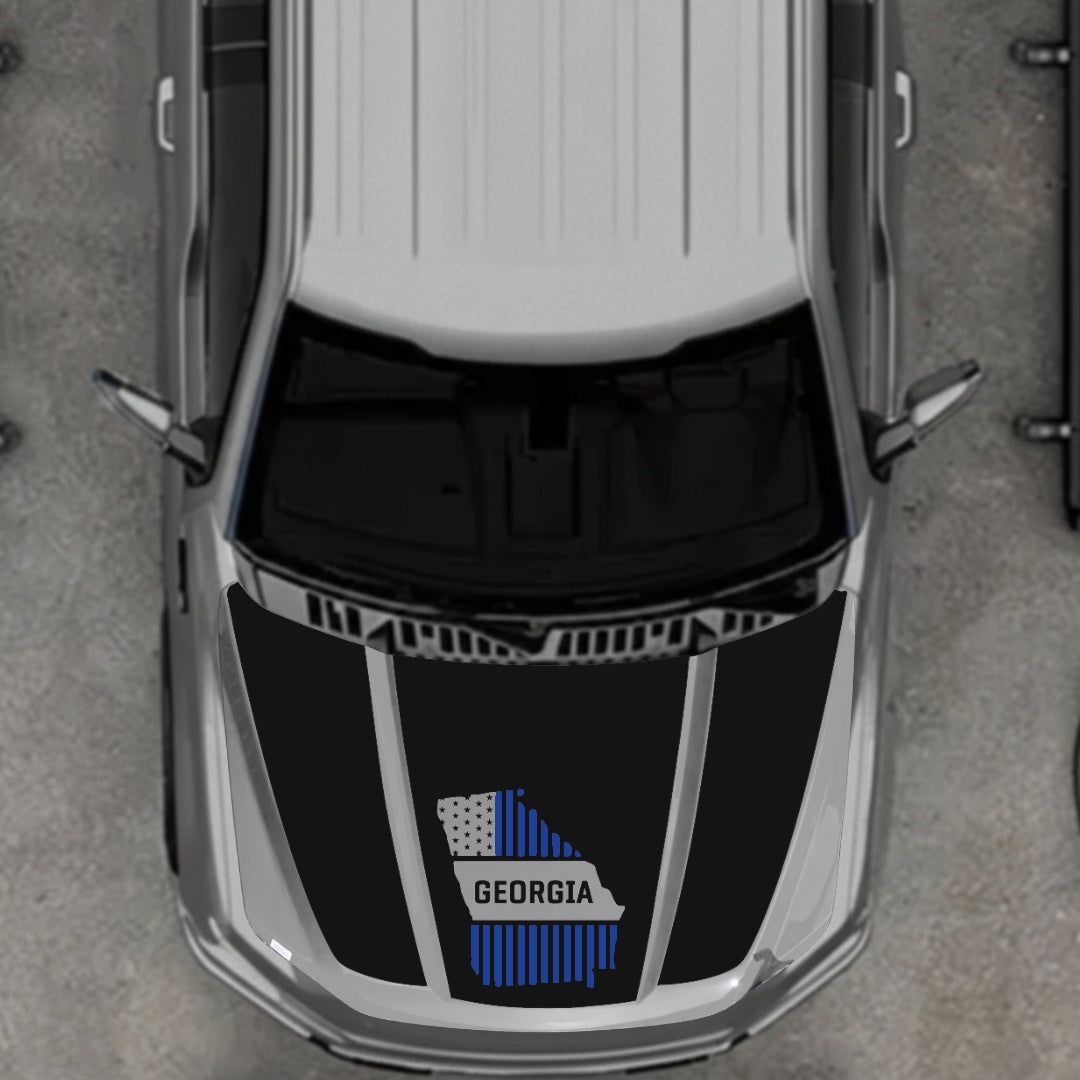 Hood Panel Decal/Sticker - Georgia - Cut Graphic Kit - For Ford F-150 2020-2026 - Premium Vinyl