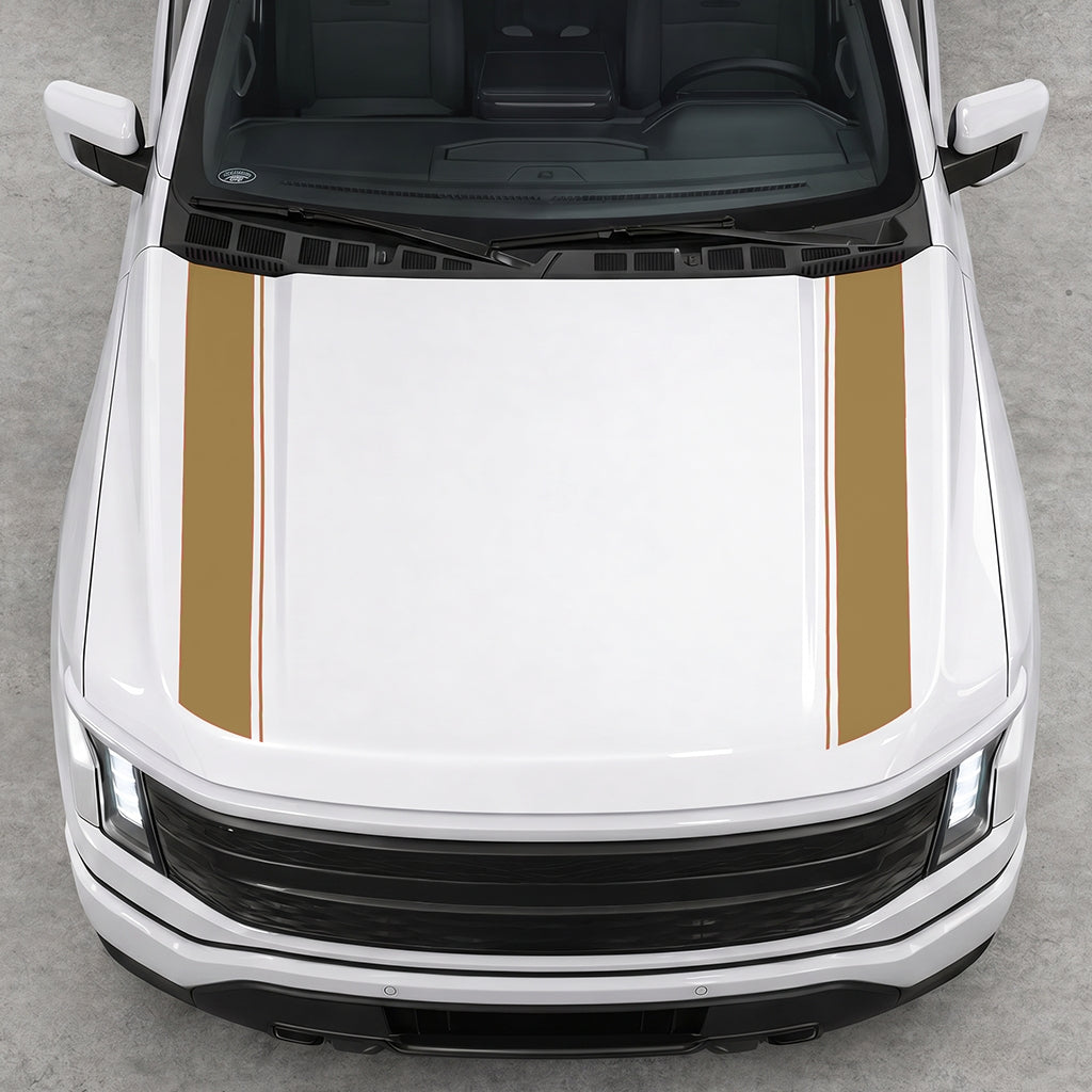 Hood Panel Decal/Sticker - Double Side Solid Graphic Decal Graphic Kit - For Ford F-150 2015-2020 - Premium Vinyl