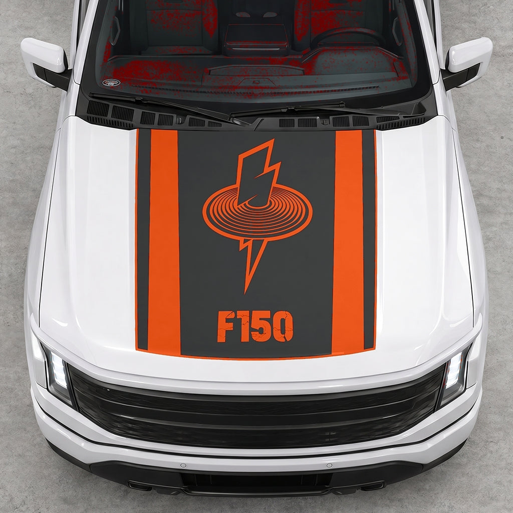 Hood Panel Decal/Sticker - Magnetic Field Graphic Decal Graphic Kit - For FORD F-150 2015-2020 - Premium Vinyl