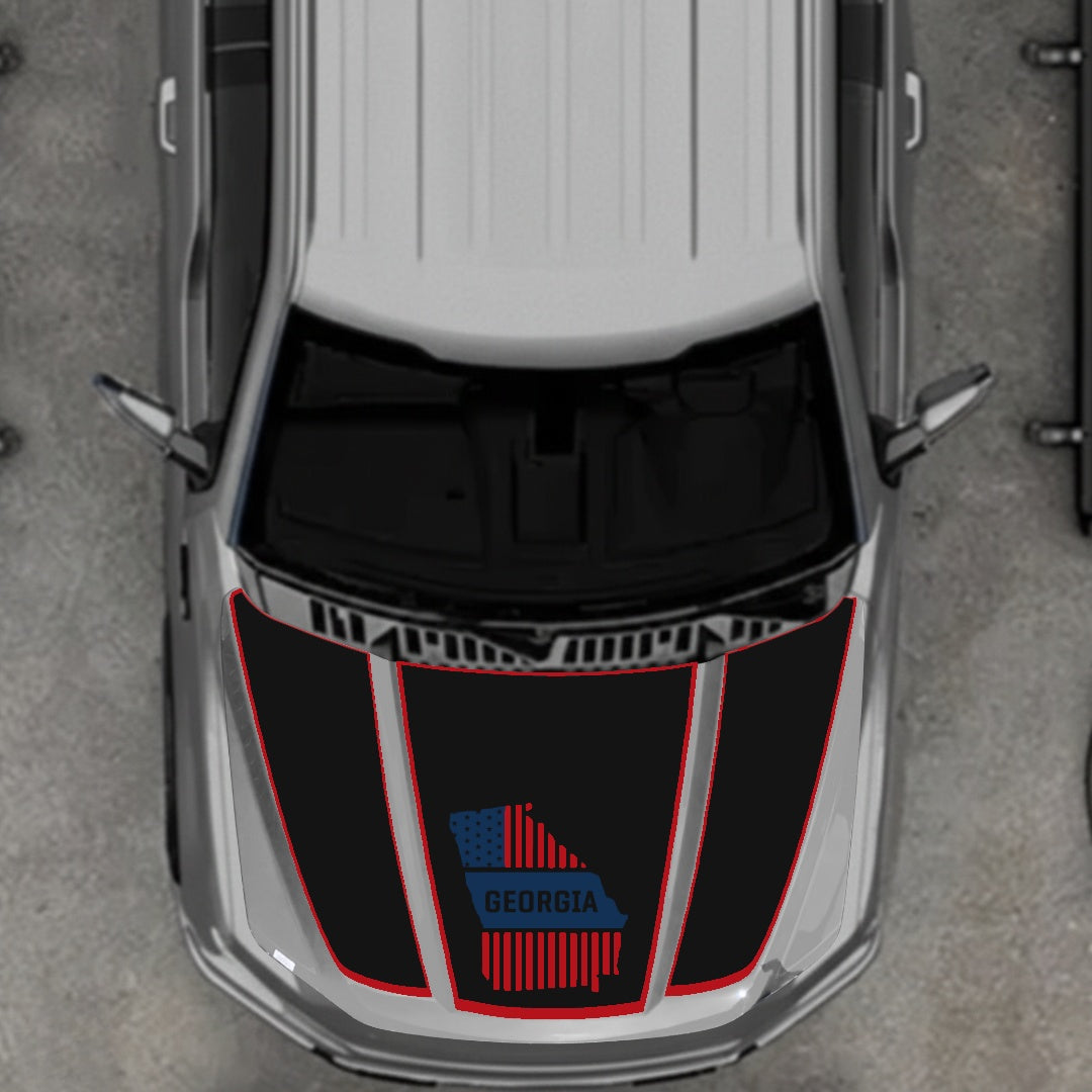 Hood Panel Decal/Sticker - Georgia - Border Graphic Kit - For Ford F-150 2020-2026 - Premium Vinyl