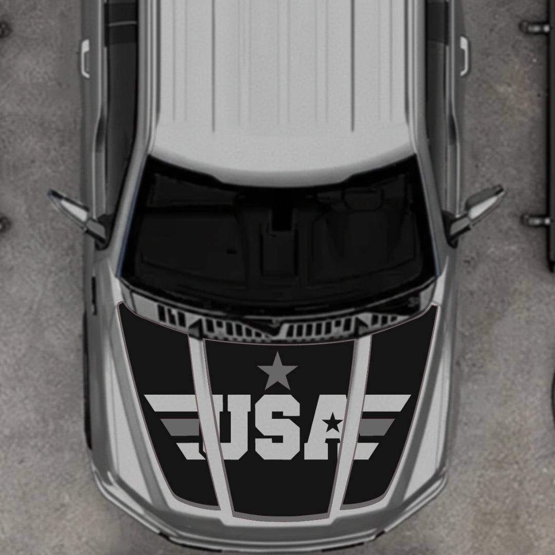 Hood Panel Decal/Sticker - USA Style 6 Graphic Kit - For Ford F-150 2020-2026 - Premium Vinyl