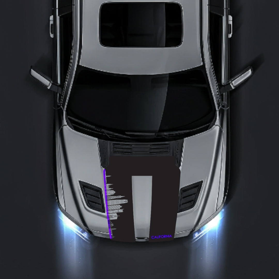 Performance Hood Panel Decal/Sticker - California Skyline - Cut - Border Graphic Kit - For Dodge RAM 1500 2019-2025 - Premium Vinyl
