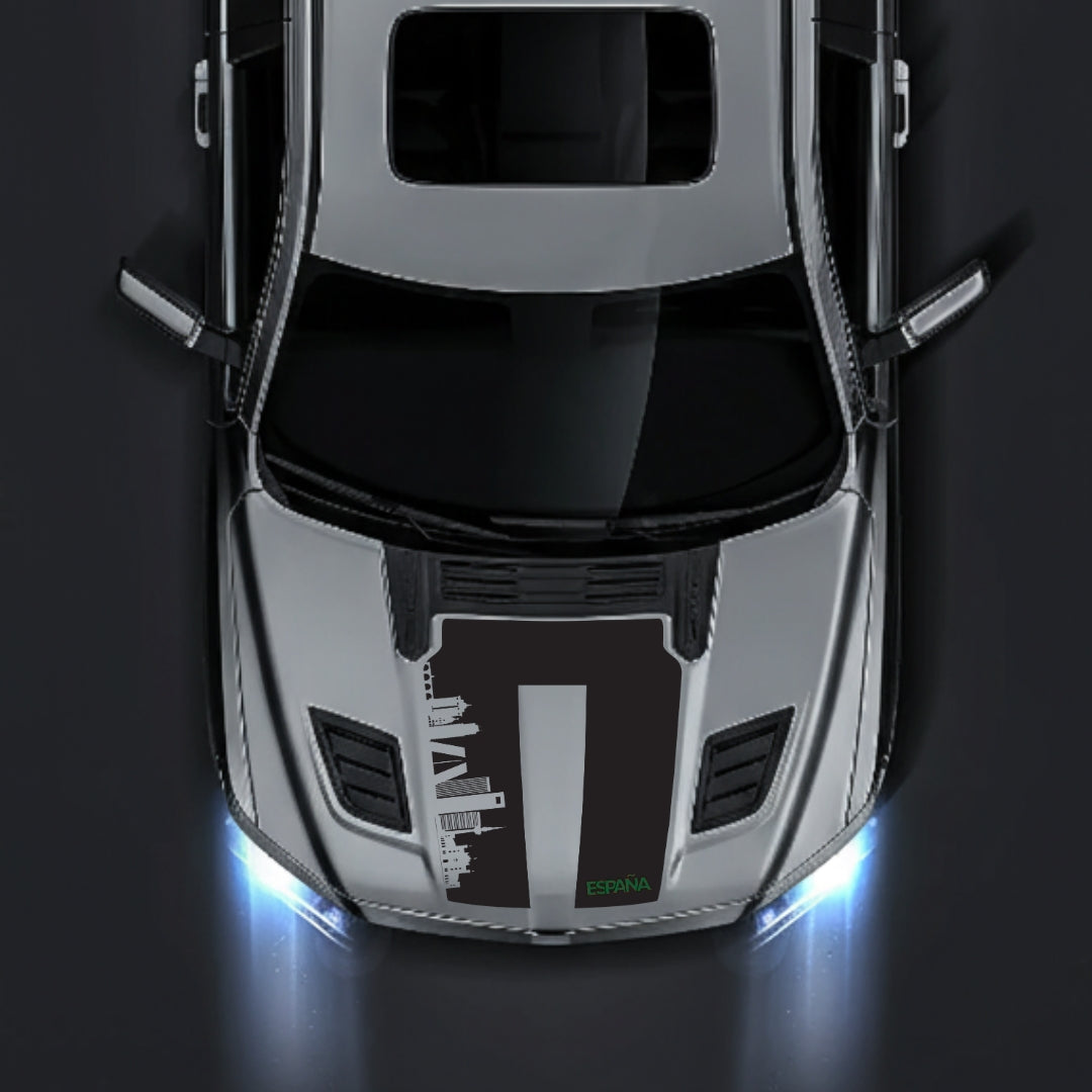 Hood Panel Decal/Sticker - Spain Skyline - Cut Graphic Kit - For Dodge RAM 1500 2019-2025 - Premium Vinyl