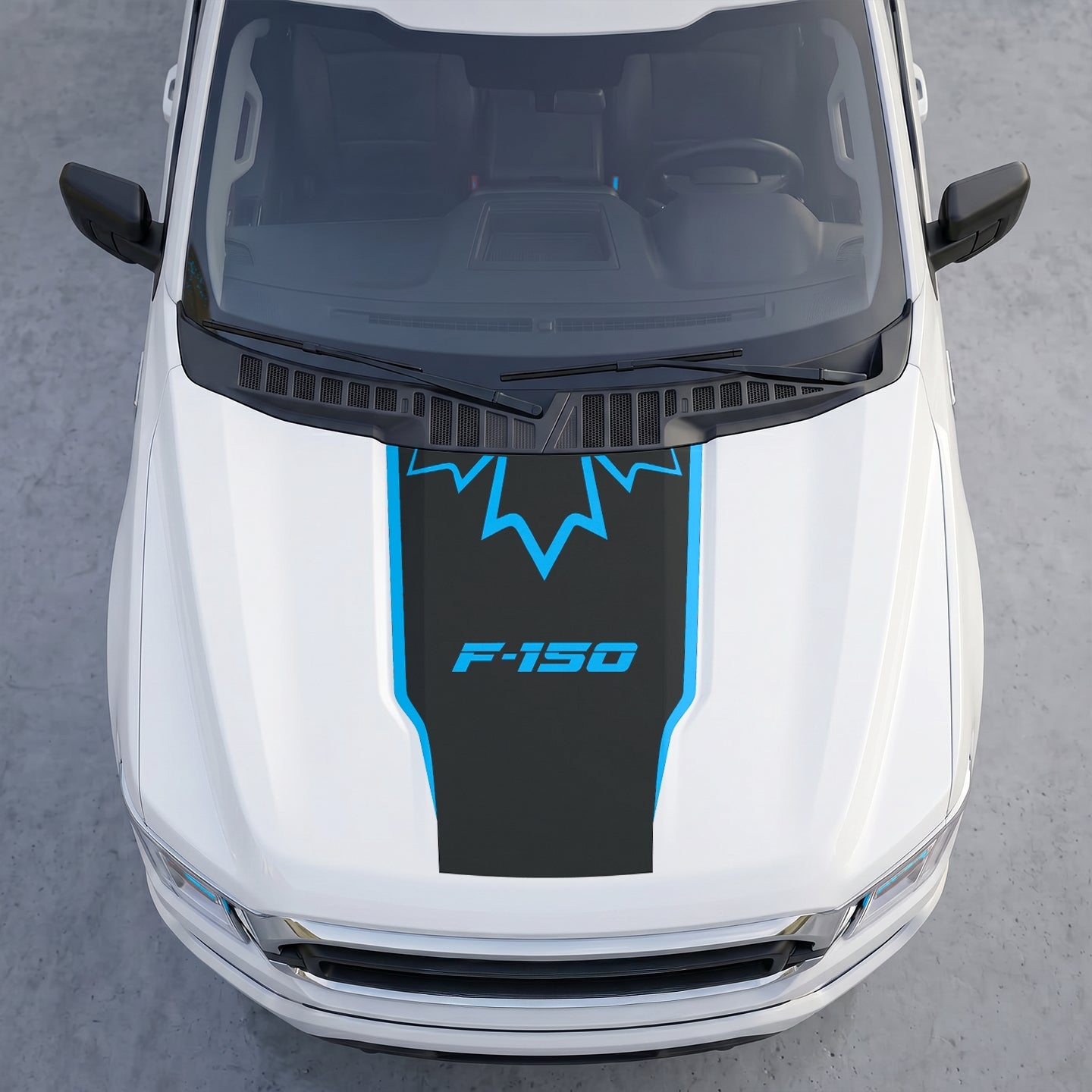 Hood Panel Decal/Sticker - Stealth Maple Leaf Crest Hood Decal – Top-Border Outline Vinyl Wrap Graphic Kit - For Ford F-150 F150 2015-2020 - Premium Vinyl