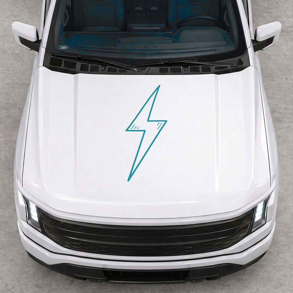 Hood Panel Decal/Sticker - Cut Electric Graphic Decal Graphic Kit - For FORD F-150 2015-2020 - Premium Vinyl