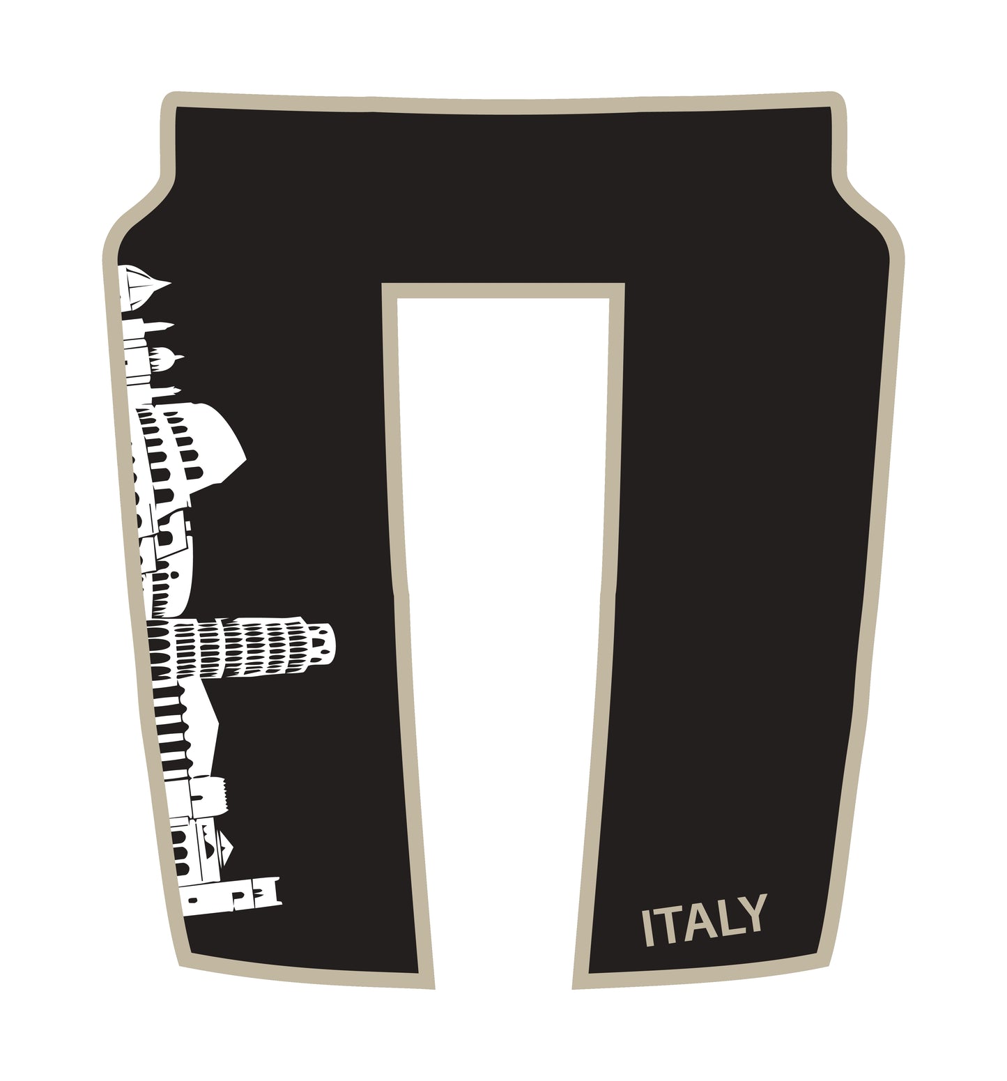 Performance Hood Panel Decal/Sticker - Italy Skyline - Cut - Border Graphic Kit - For Dodge RAM 1500 2019-2025 - Premium Vinyl