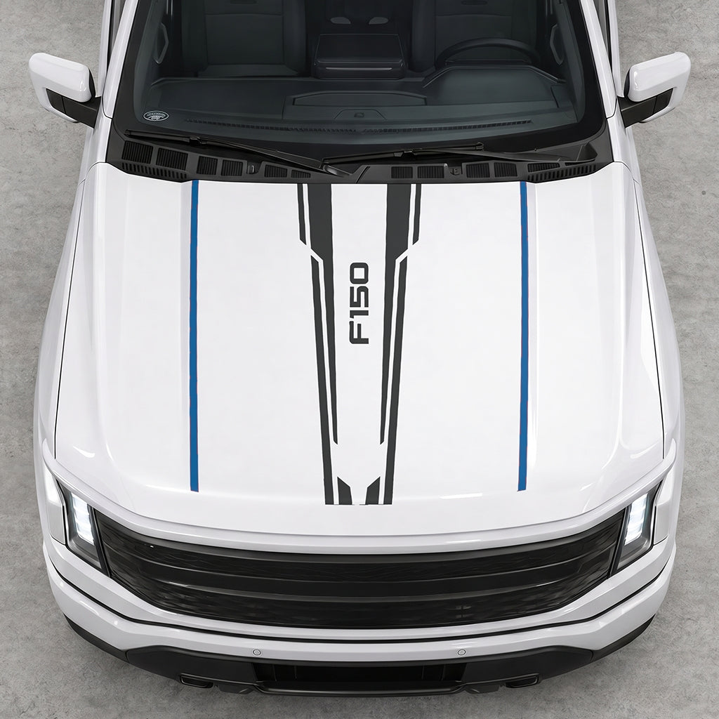 Hood Panel Decal/Sticker - Speed Graphic Decal Graphic Kit - For Ford F-150 2015-2020 - Premium Vinyl