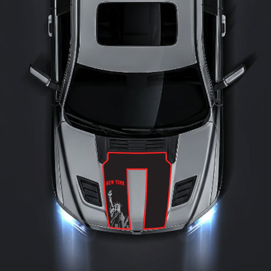 Hood Panel Decal/Sticker - New York - Cut - Border Graphic Kit - For Dodge RAM 1500 2019-2025 - Premium Vinyl