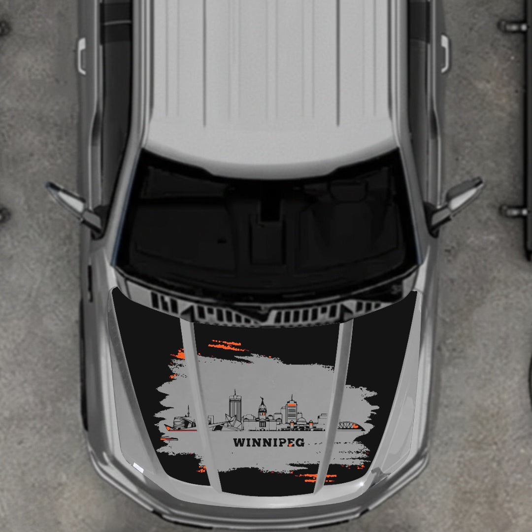 Hood Panel Decal/Sticker - Winnipeg - Cut Graphic Kit - For Ford F-150 2020-2026 - Premium Vinyl