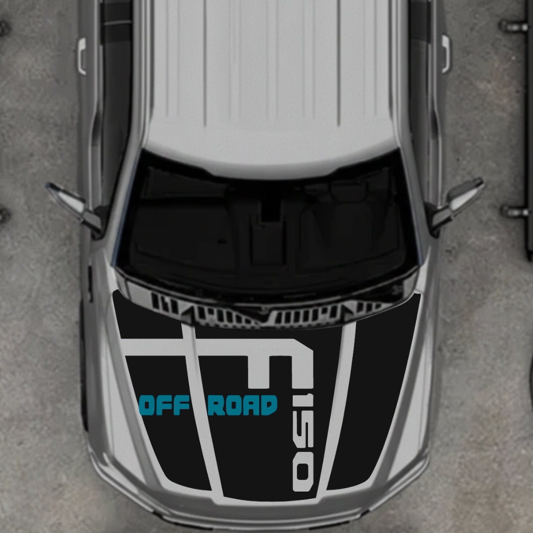 Hood Panel Decal/Sticker - Style 7 - Cut Graphic Kit - For Ford F-150 2020-2026 - Premium Vinyl