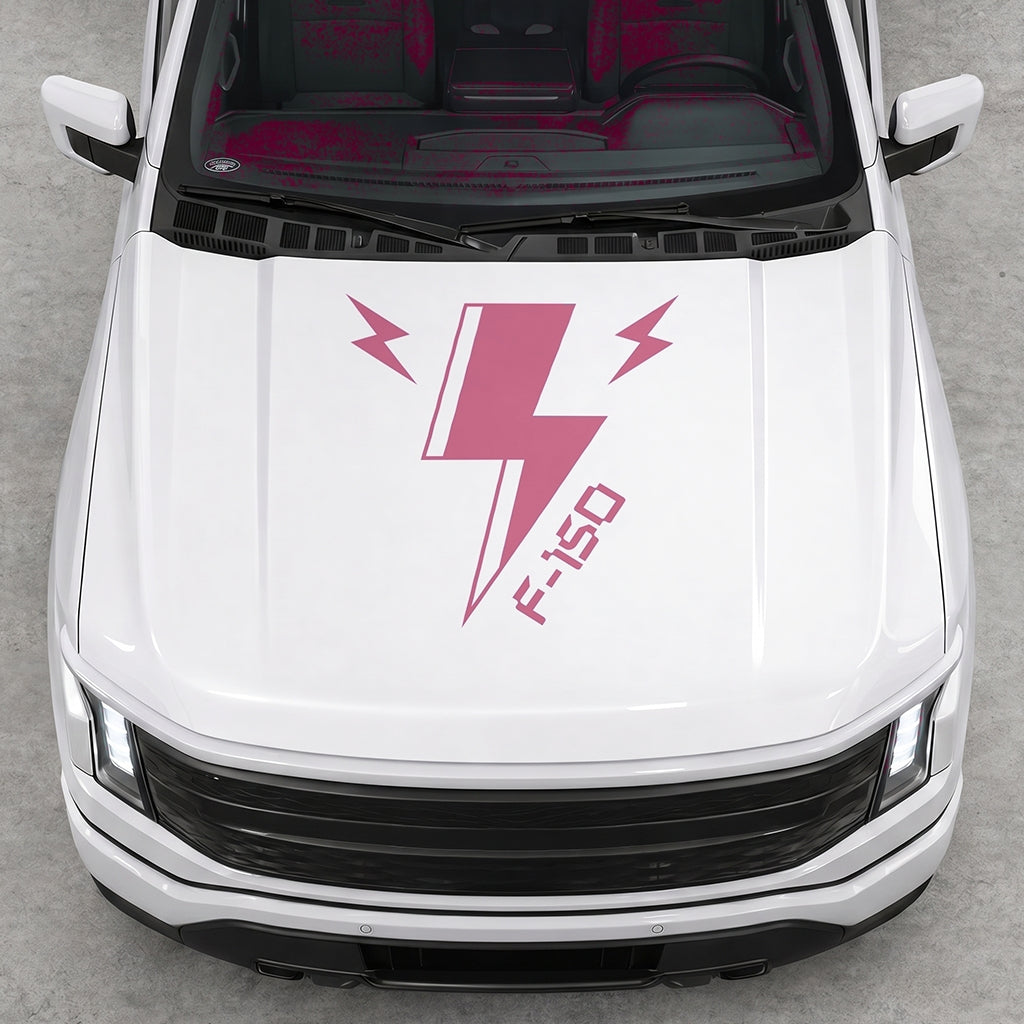 Hood Panel Decal/Sticker - Cut Triple Electric Graphic Decal Graphic Kit - For FORD F-150 2015-2020 - Premium Vinyl