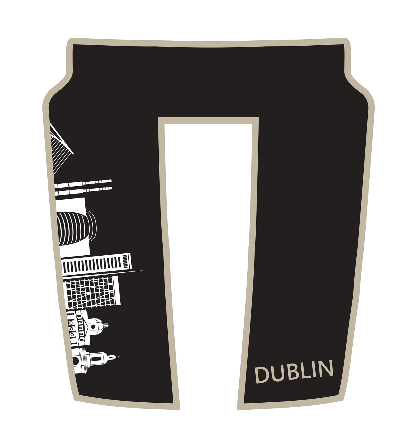 Performance Hood Panel Decal/Sticker - Dublin Skyline - Cut - Border Graphic Kit - For Dodge RAM 1500 2019-2025 - Premium Vinyl