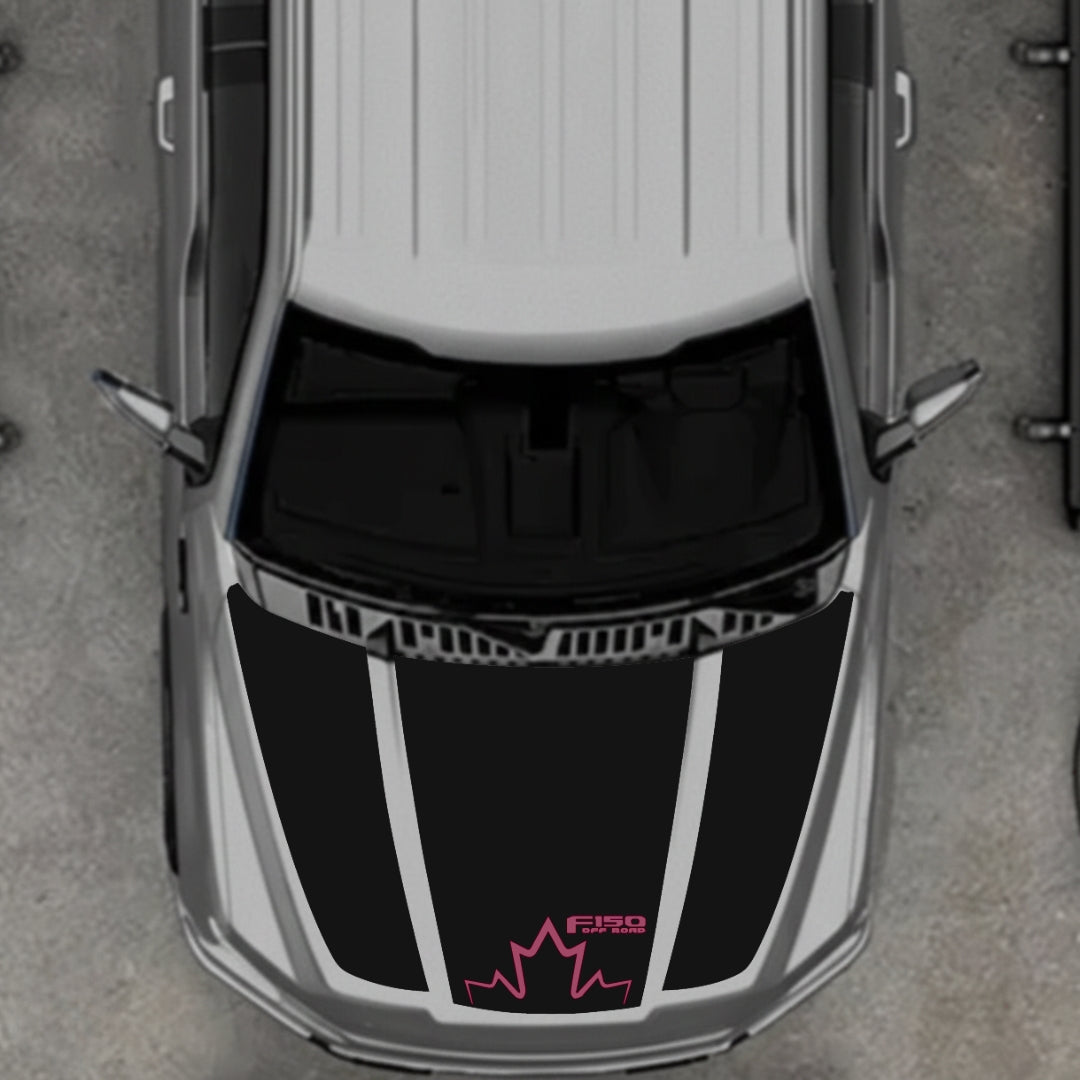 Hood Panel Decal/Sticker - Canada Style 1 Graphic Kit - For Ford F-150 2020-2026 - Premium Vinyl