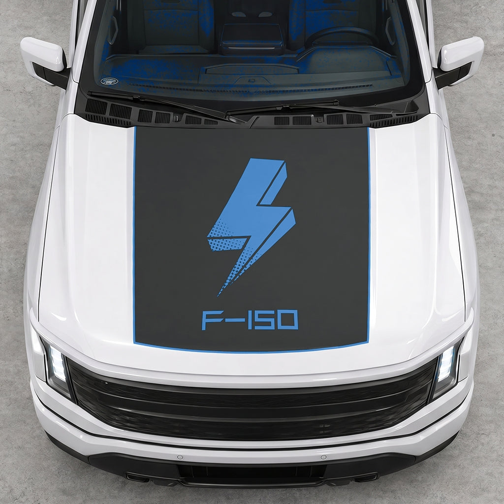 Hood Panel Decal/Sticker - Bold Electric Graphic Decal Graphic Kit - For FORD F-150 2015-2020 - Premium Vinyl