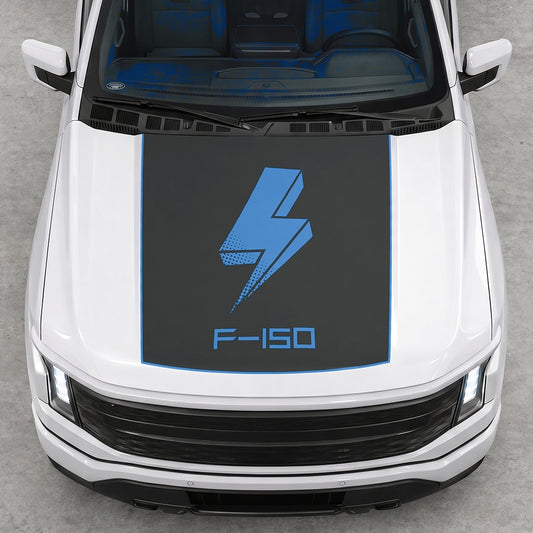 Hood Panel Decal/Sticker - Bold Electric Graphic Decal Graphic Kit - For FORD F-150 2015-2020 - Premium Vinyl