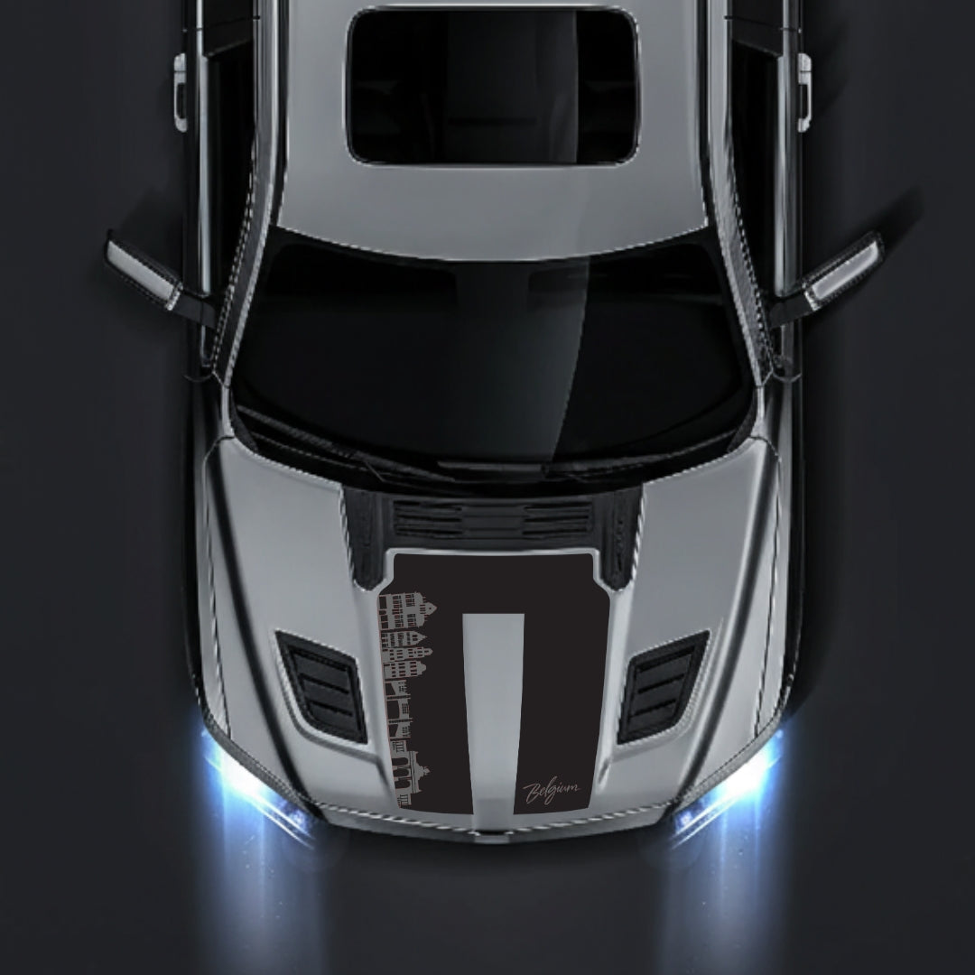Performance Hood Panel Decal/Sticker - Belgium Skyline Graphic Kit - For Dodge RAM 1500 2019-2025 - Premium Vinyl