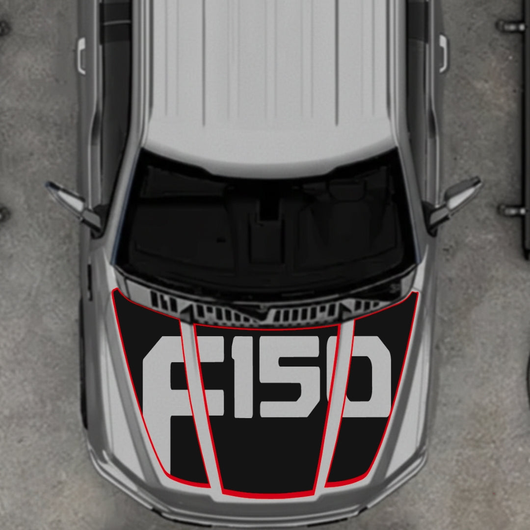 Hood Panel Decal/Sticker - Style 16 - Cut Graphic Kit - For Ford F-150 2020-2026 - Premium Vinyl