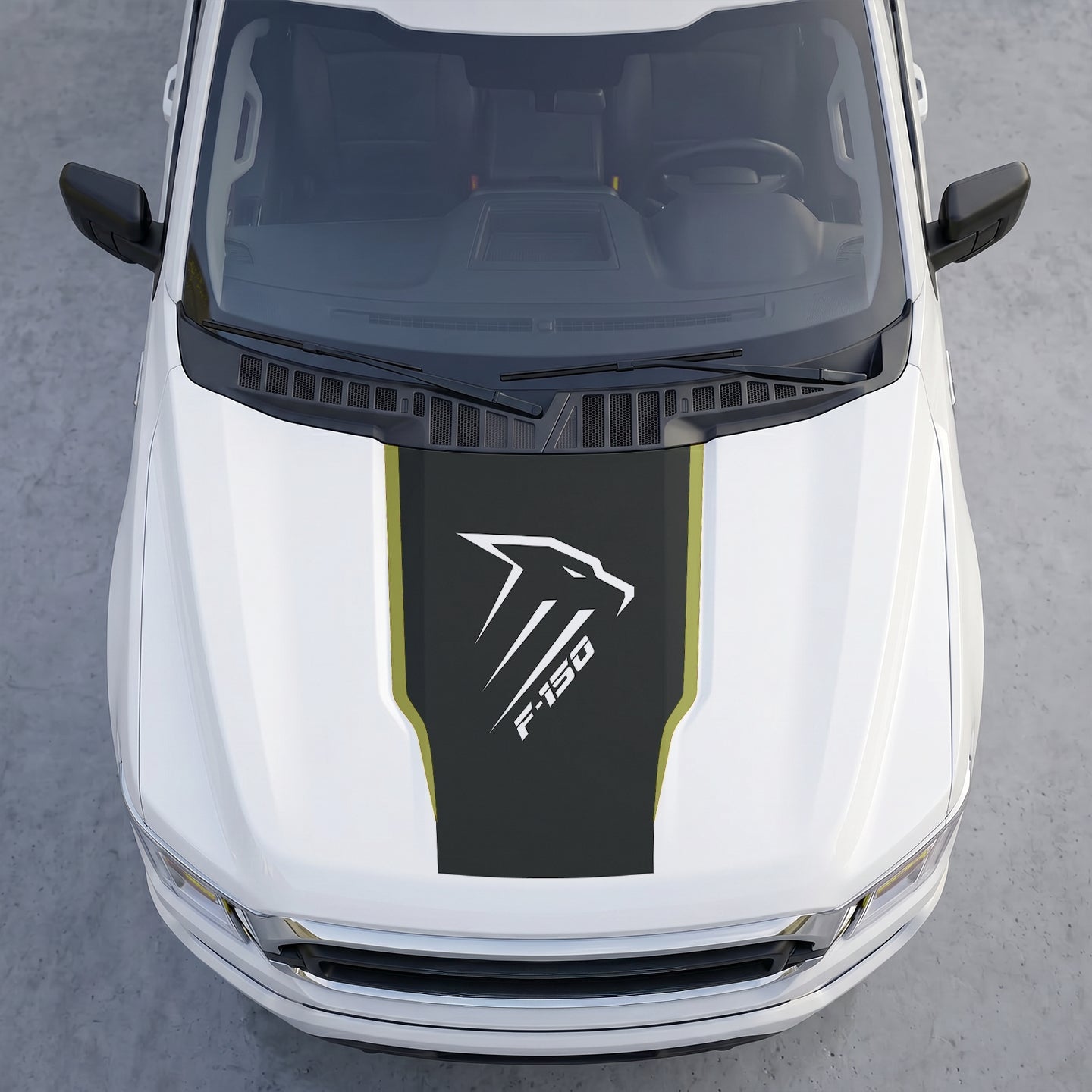 Hood Panel Decal/Sticker - Aggressive Raptor Profile Hood Decal – Geometric Pator Head Graphic Vinyl Sticker Graphic Kit - For Ford F-150 F150 2015-2020 - Premium Vinyl