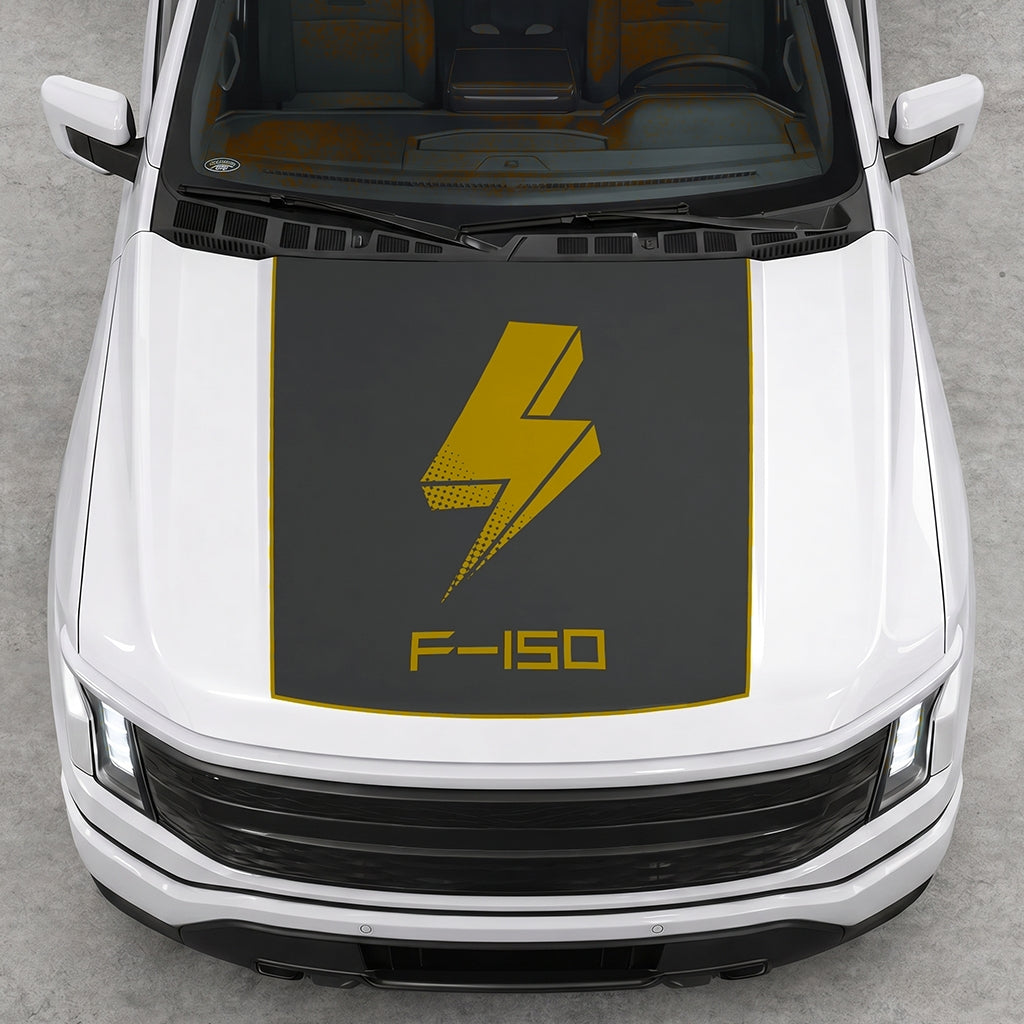Hood Panel Decal/Sticker - Bold Electric Graphic Decal Graphic Kit - For FORD F-150 2015-2020 - Premium Vinyl