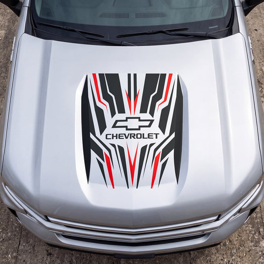 Hood Panel Decal/Sticker - Speed Cut Graphic Decal Graphic Kit - For Chevrolet Silverado 2019-2024 - Premium Vinyl